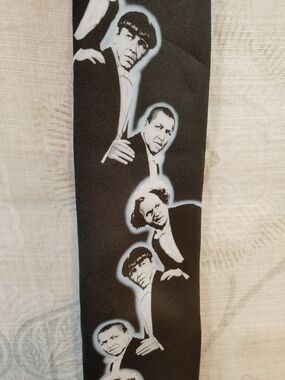 Vintage Three Stooges Black And White Novelty Tie